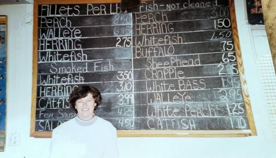 Late owner, Connie Williams poses for a customer photo, mid 1990s.